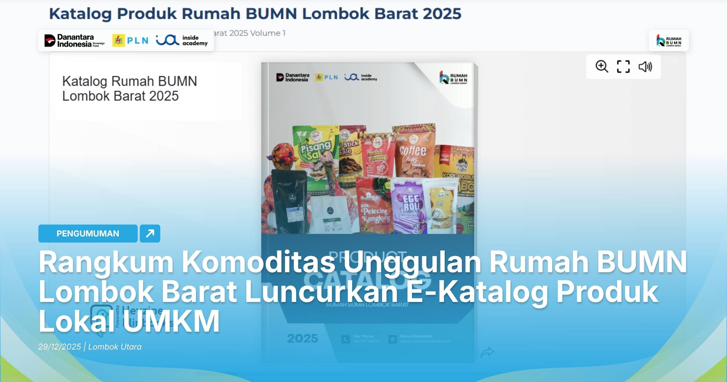 Rangkum Komoditas Unggulan Rumah BUMN Lombok Barat Luncurkan E-Katalog Produk Lokal UMKM